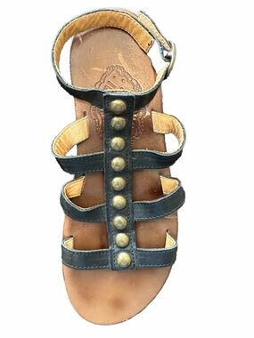 Fiorentini + Baker black leather studded flat sandals | US 8